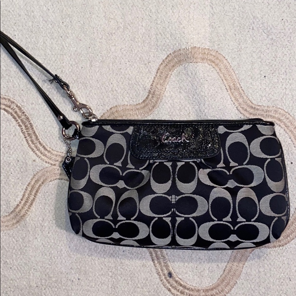Black coach wristlet